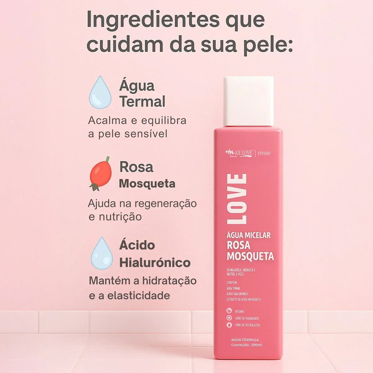 Água Micelar Rosa Mosqueta 290ml